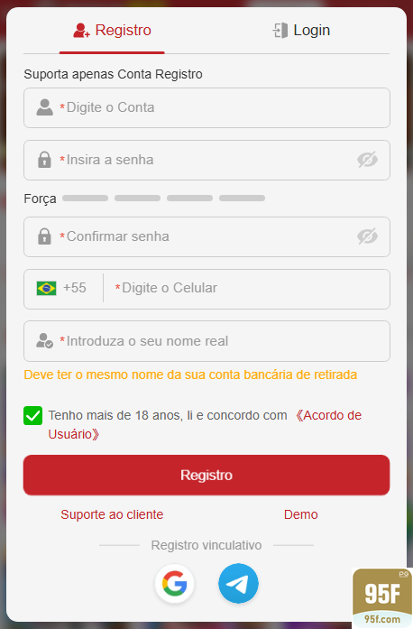 Experiência de Jogos 95f.com
